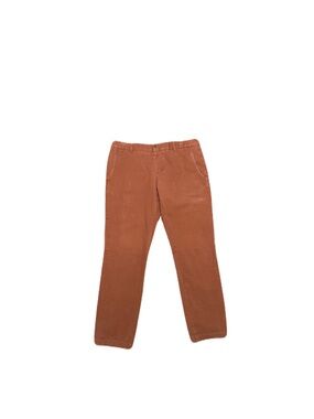 SUITSUPPLY Straight Leg Chino Trouser Pants Men 34x29 Orange/Rust Pure Cotton